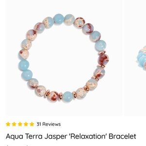 Aqua Terra Jasper Relaxation Bracelet - Light Blue & Cream Beads